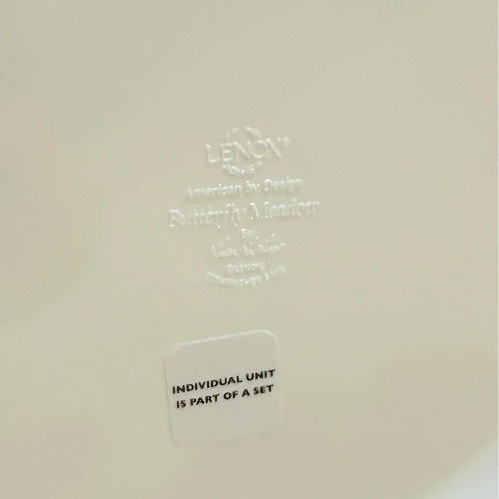 Lenox Butterfly Meadow Luncheon Plates Set of 4 Floral Scalloped Melamine 9 Inch